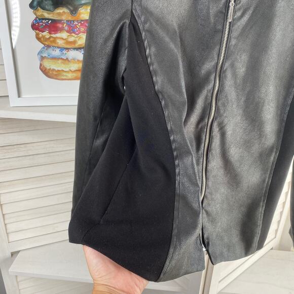 Elementz black faux leather zip up jacket - Picture 7 of 11